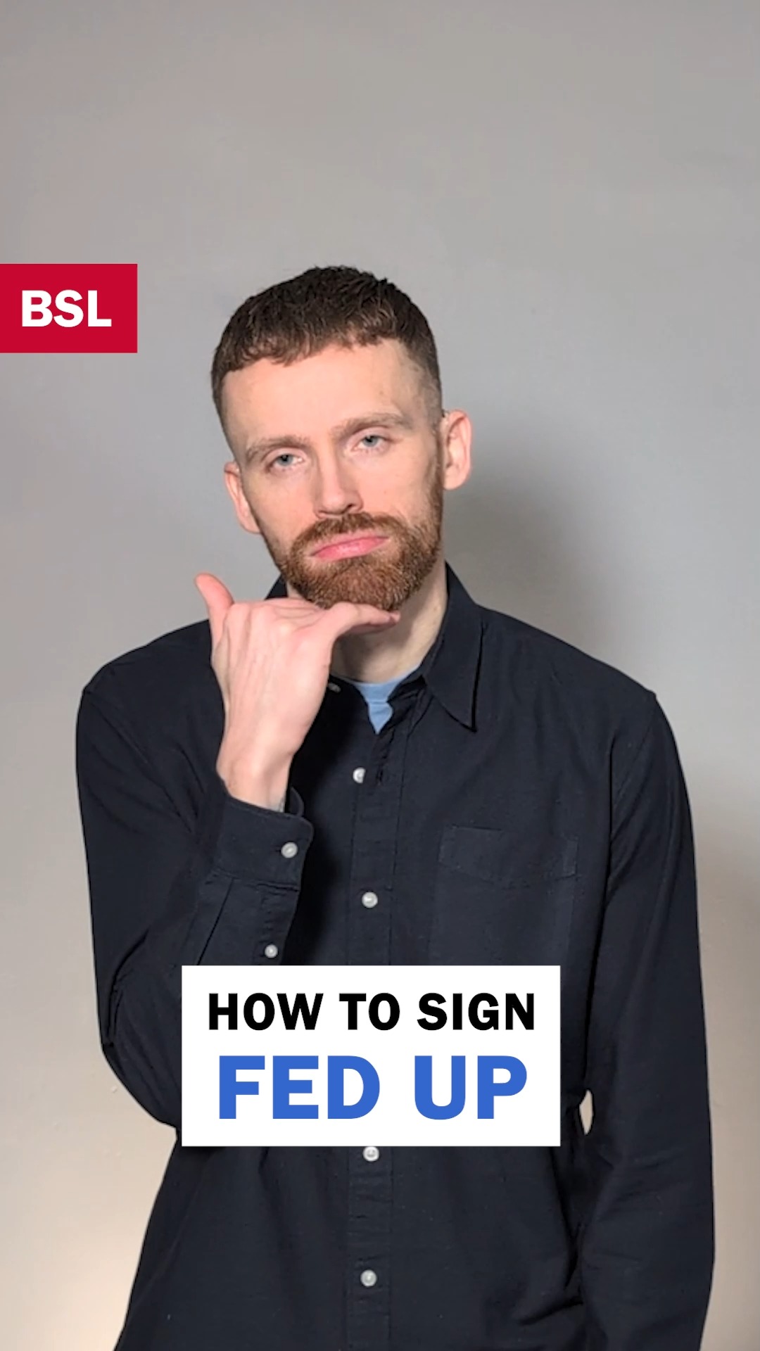 How to sign Fed Up: BSL Sign of the Day 156 Learn how to sign Fed Up in ...