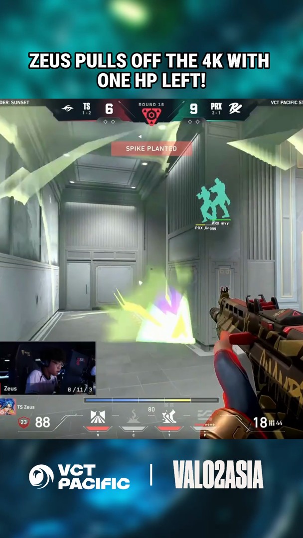 A 4K FROM ZEUS WITH JUST 1 HP LEFT! | VALO2ASIA