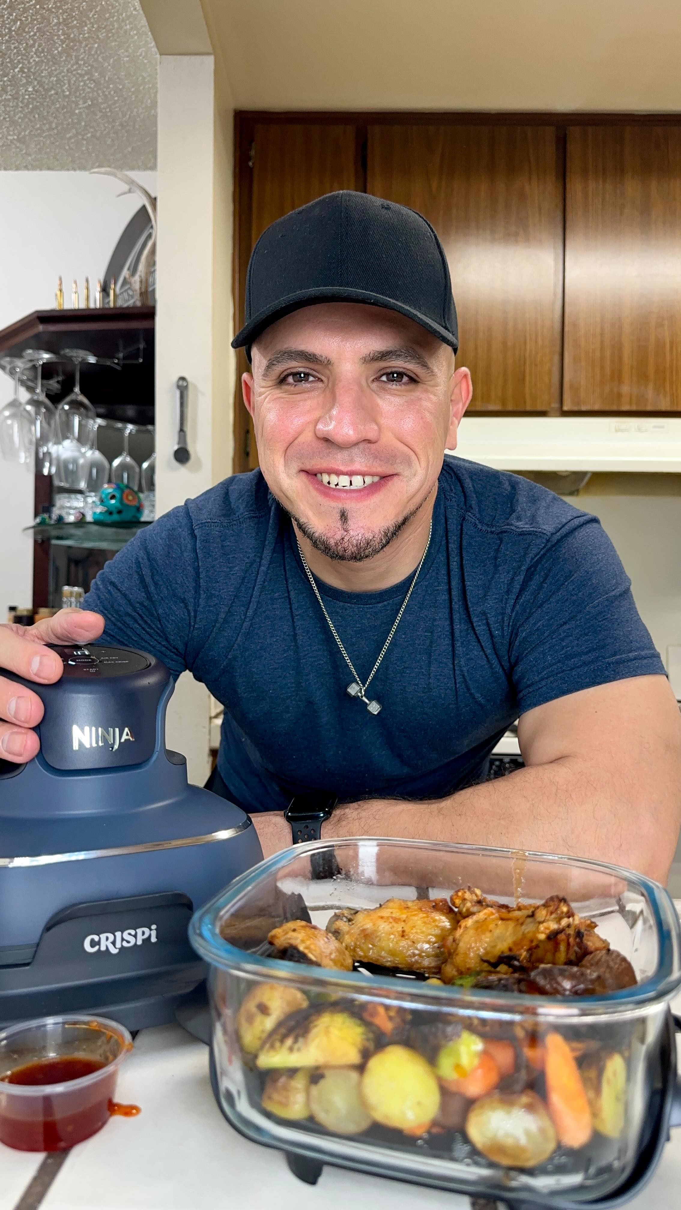 Bake, air fry and more! The Ninja Crispi brings big flavor in just minutes in your kitchen or on the go. 🍗⏱️