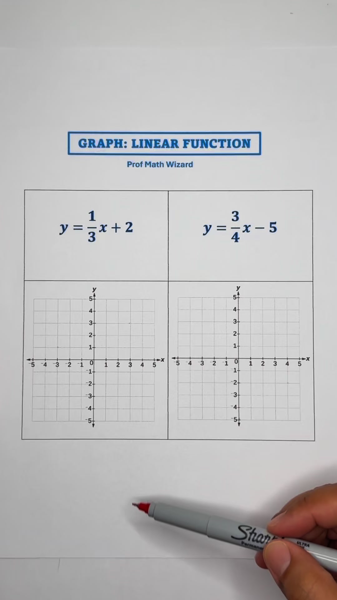 Graph of a linear function📚 #math #mathematics | Prof Math Wizard ...