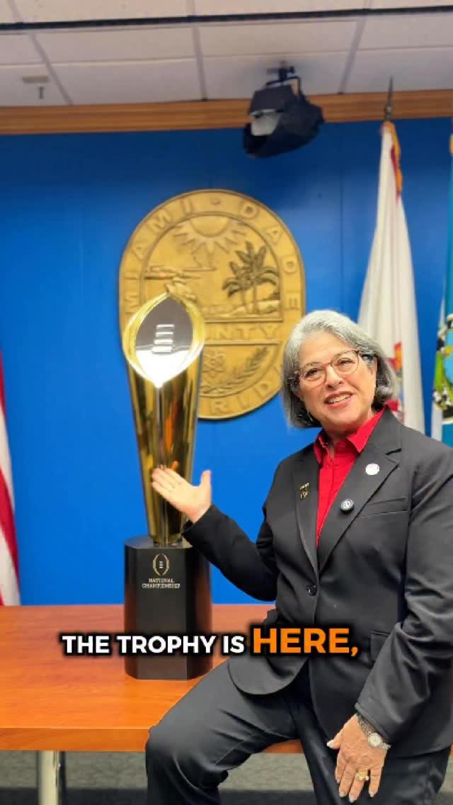 The College Football Championship trophy is here 🏆 and Miami-Dade is ...