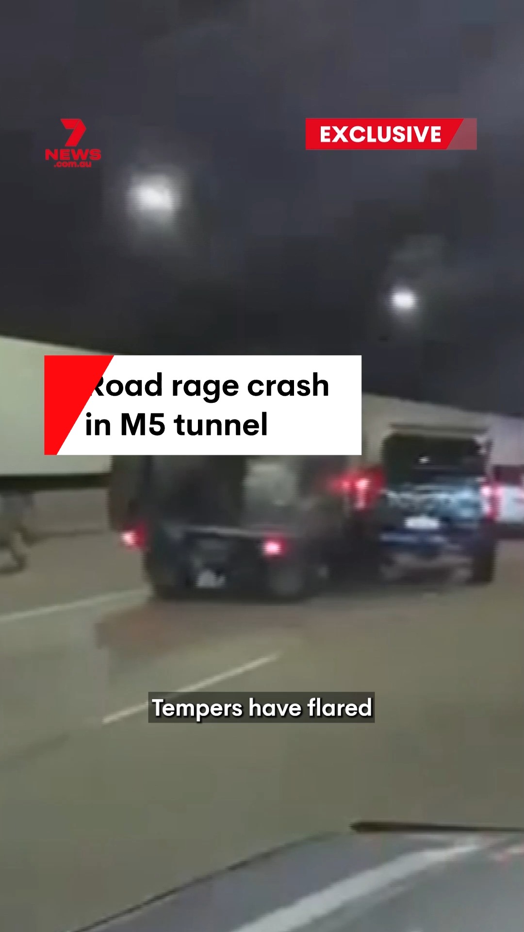 A road rage incident occurred in the M5 tunnel when a black ute was ...