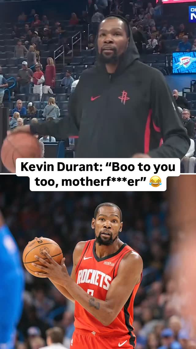 KD booed OKC fans back while warming up pregame 😂 (via @holdenkrusemark ...