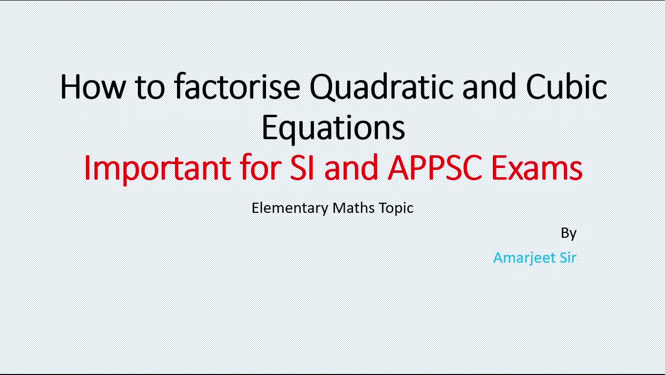 Jeju Edu Care Factorise Cubic And Quadratic Equation Facebook