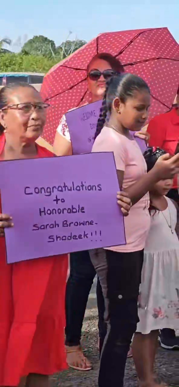 An emotional welcome home for Hon. Minister Sarah Browne-Shadeek. Many ...