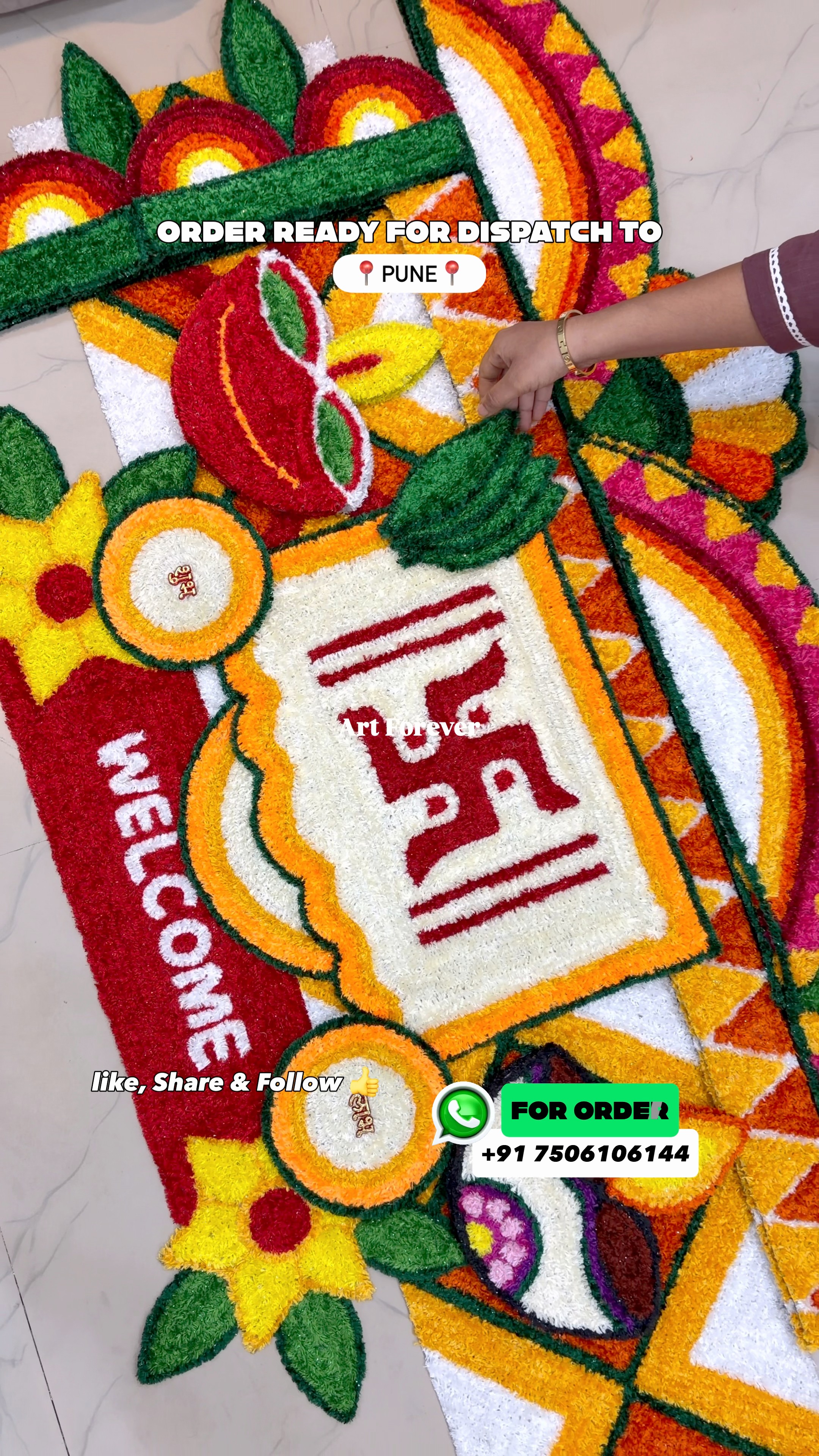 fly to pune | welcome set | border rangoli | diya 🪔 | handmade