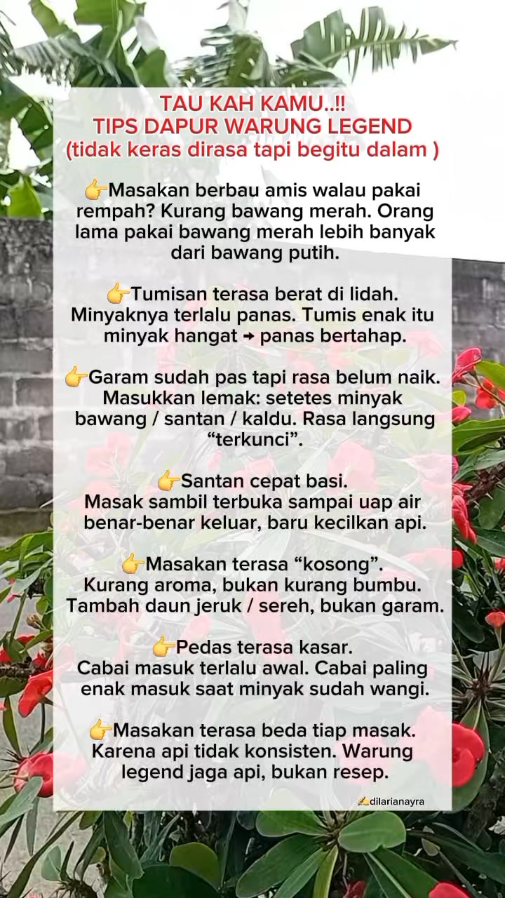 Tips dapur warung rame.. yang harus kamu tau #quotes #motivasi # ...