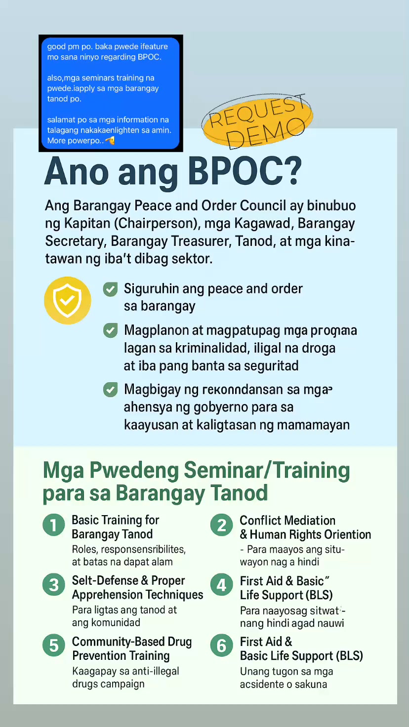 🔵 Ano ang BPOC? (Request po ito saakin sana makita nya🥰) Ang Barangay ...