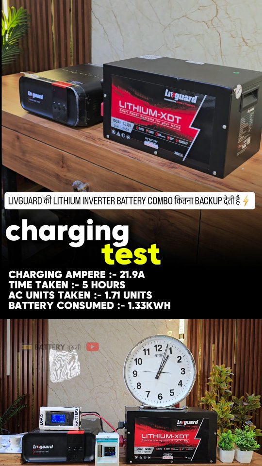 LIVGUARD की LITHIUM INVERTER BATTERY COMBO कितना BACKUP देती है ...