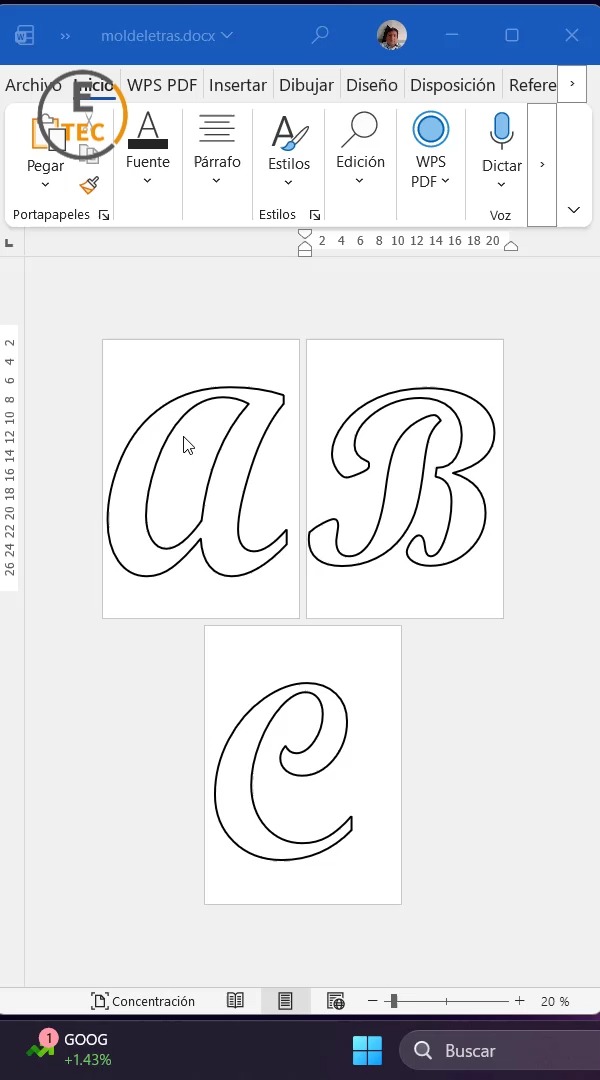 Descubre cómo diseñar moldes de letras en Microsoft Word para imprimir ...