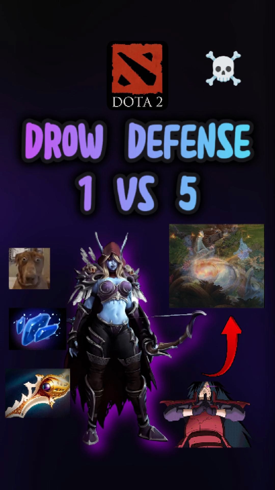 Drow Ranger base defense 1 vs 5.. ☠️ #dota2 #dota #dotawtf #dotaclips # ...