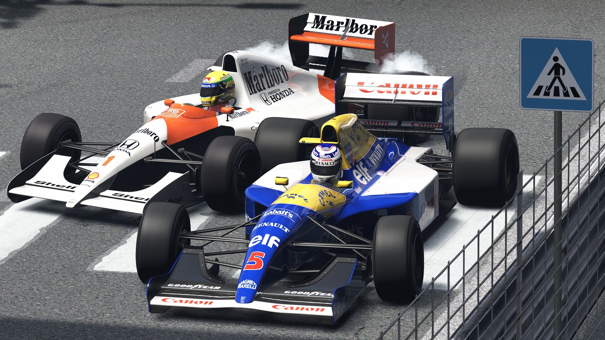 Ayrton Senna vs Nigel Mansell | McLaren-Honda MP4/6 vs Williams