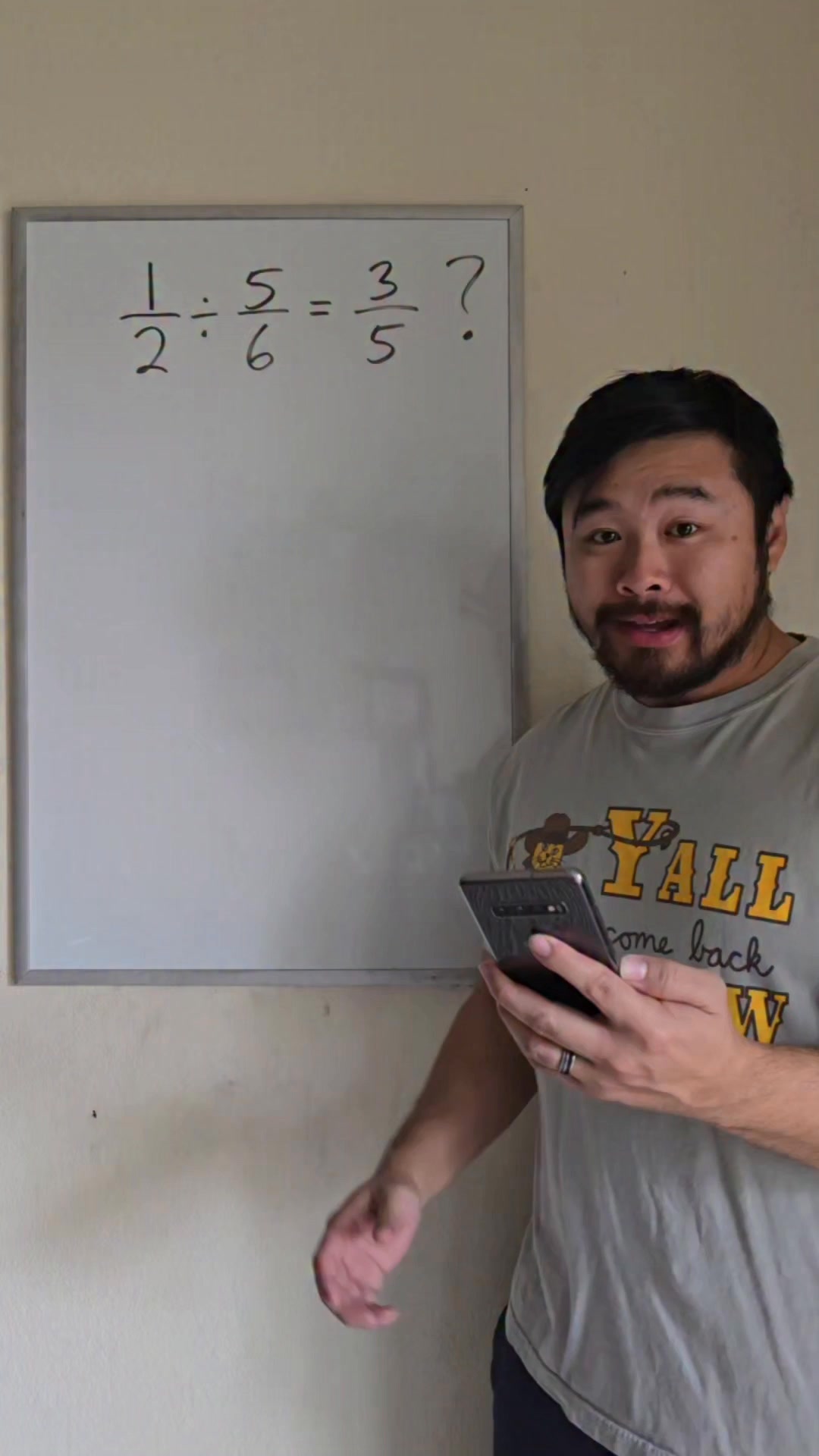 I got a request to visualize why 1/2 ÷ 5/6 = 3/5, so here's how we can ...