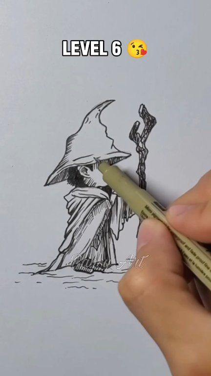 Drawing Wizard in different level #drawing #fyp #wizarddrawing # ...