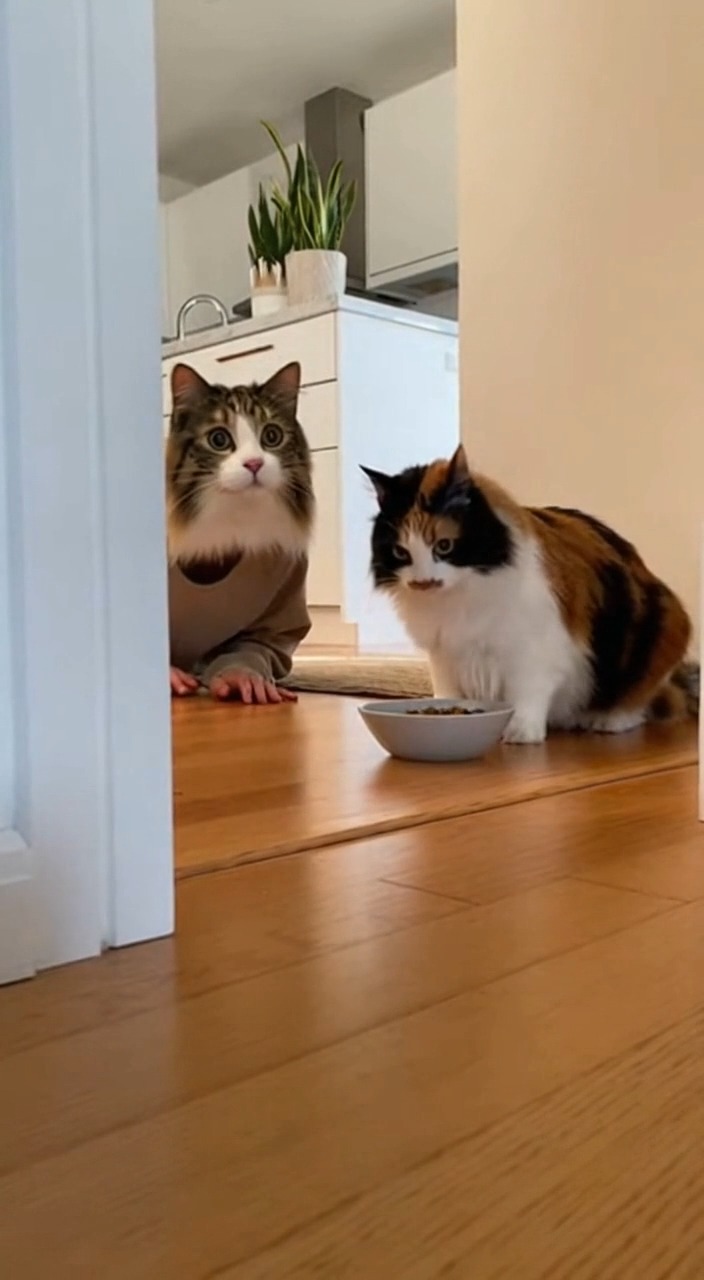Hashtags: #CatReaction #ScaredyCat #FunnyCats #CatTok #ViralVideo # ...