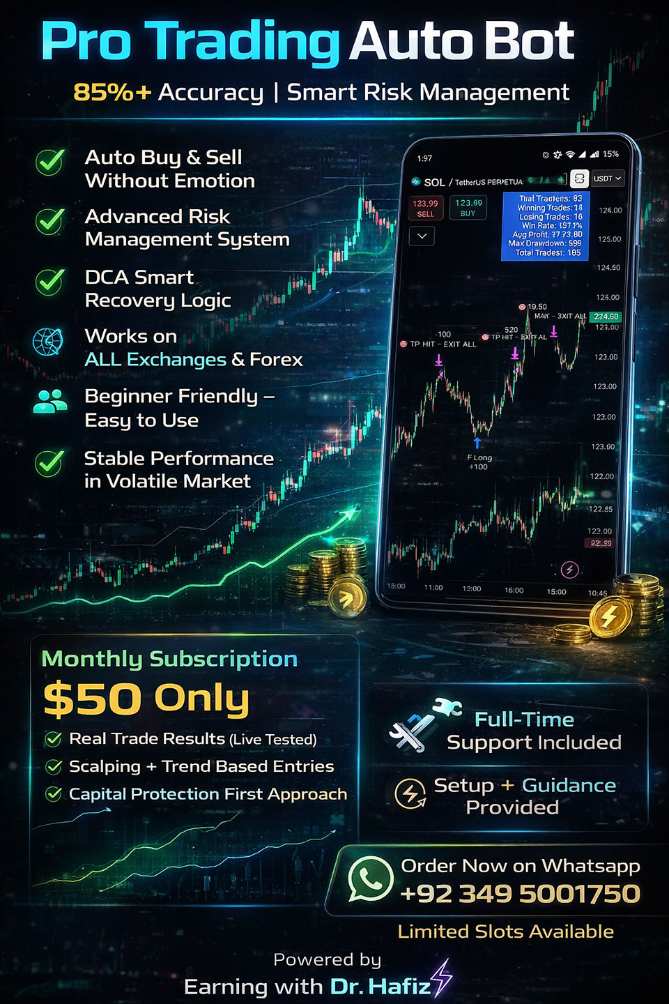 #Pro Trading Bot Overview using Sol Coin. Monthly subscription 50 ...