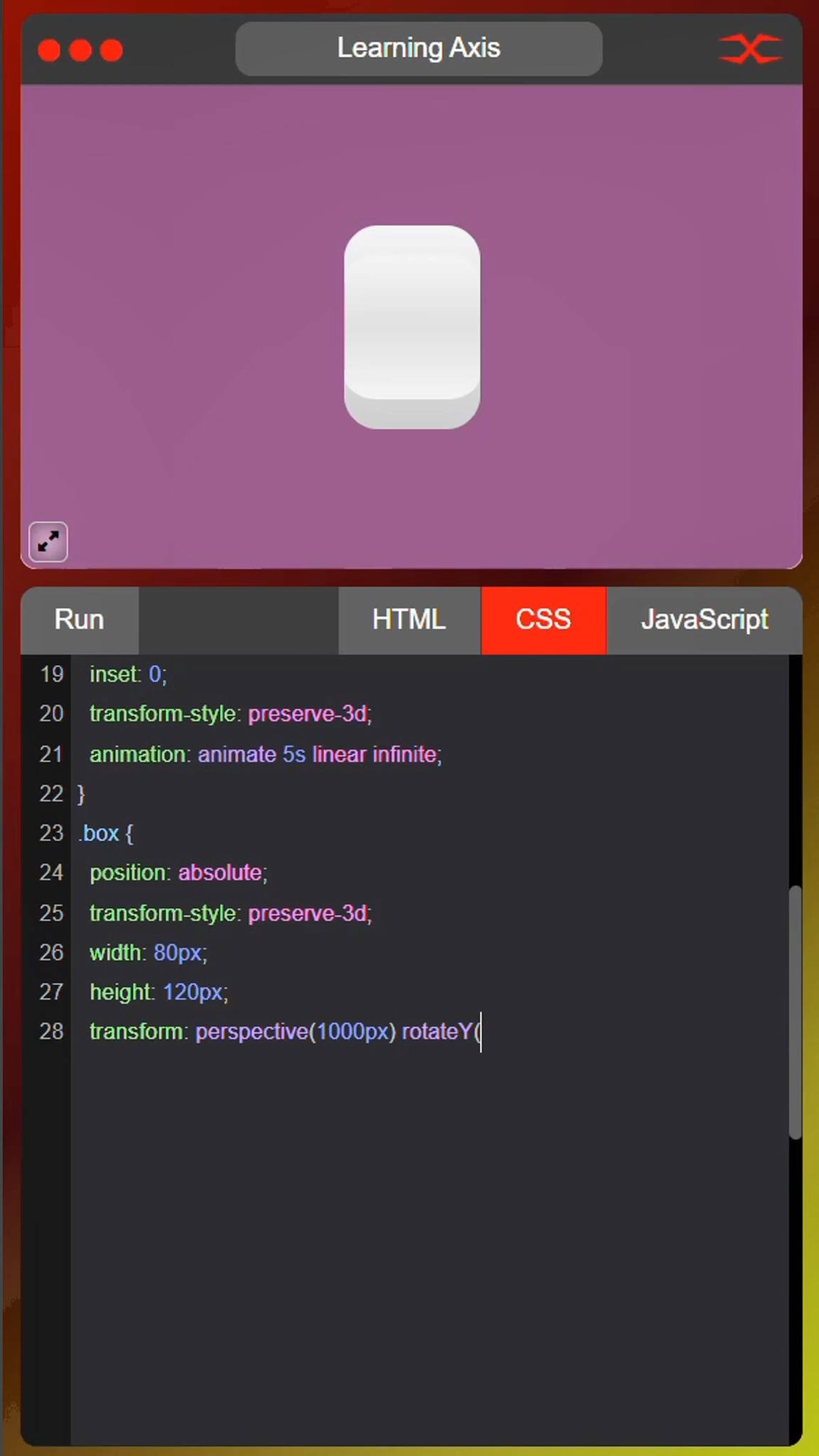 3D Spinner | HTML CSS #html #css #javascript #LearningAxis # ...