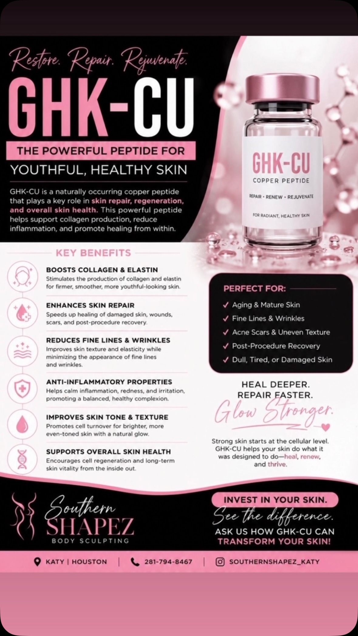 ghk-cu source 💙 PEPTIDE SPOTLIGHT: You may have heard it called the “copper peptide” — and there's a reason GHK-Cu gets so much attention in the skin, hair and healthy-aging conversation. GHK is Metabolic Research Bacteriostatic Water (BAC Water) Amount:100mg