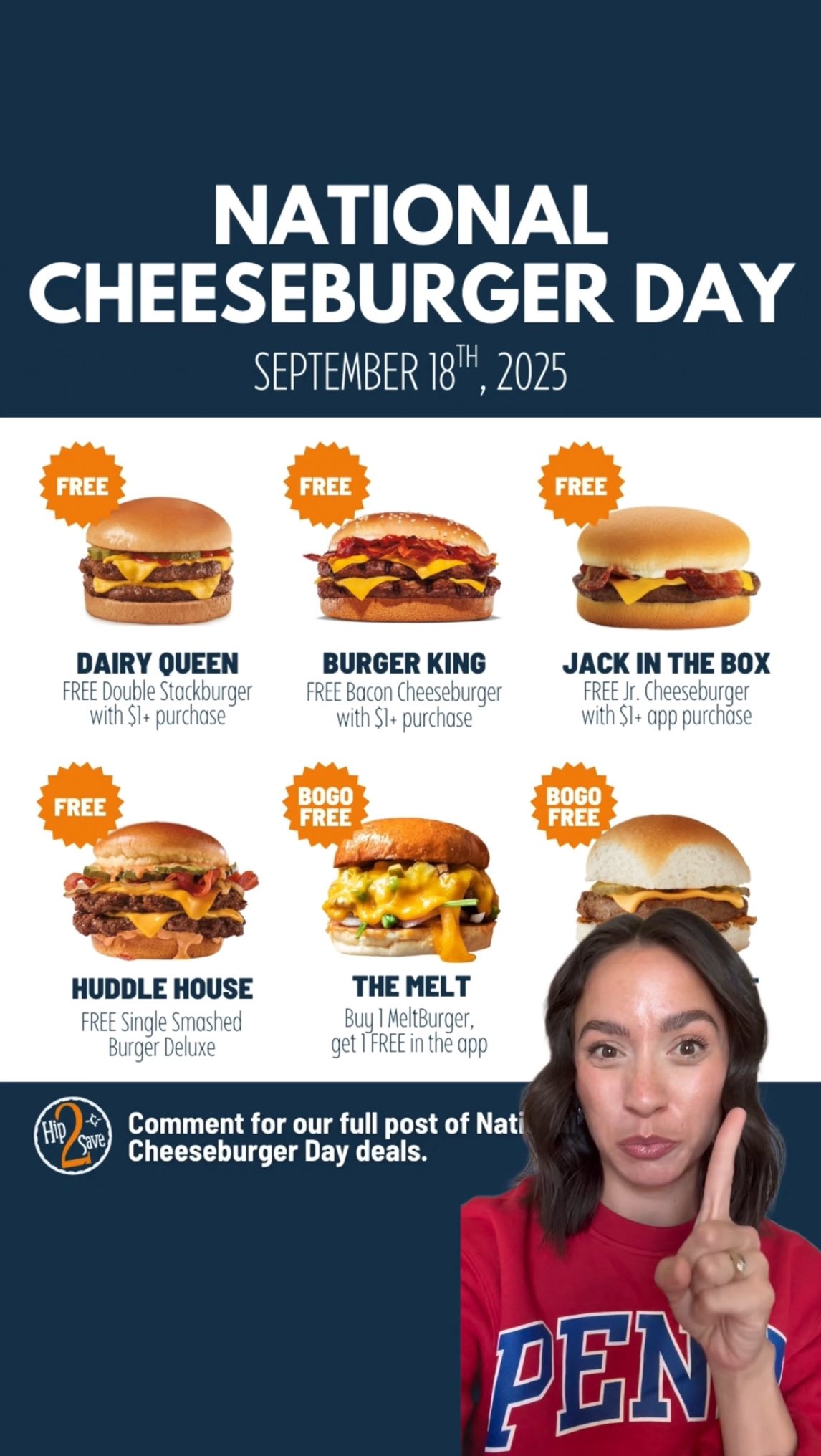 🍔 National Cheeseburger Day 2025 🍔 Thursday, September 18th = FREE ...