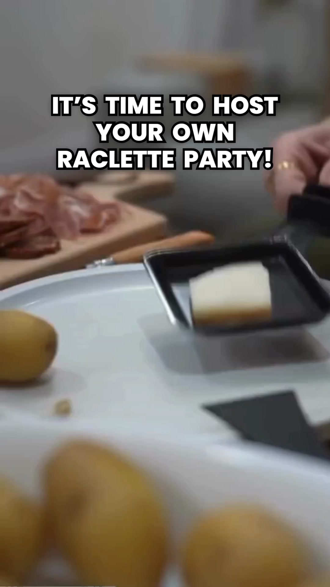 The Swissmar Raclette Grill uses a solid cast iron cooking surface