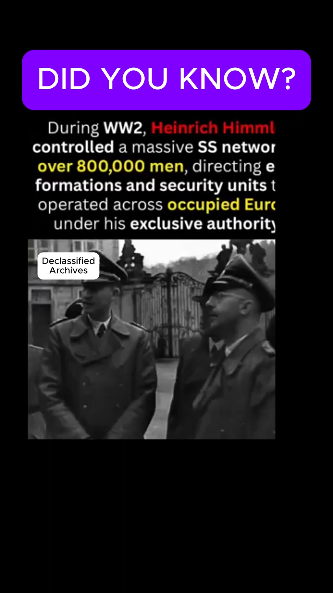 Himmler’s Secret SS Power Structure #WWII #facts #history #DidYouKnow # ...