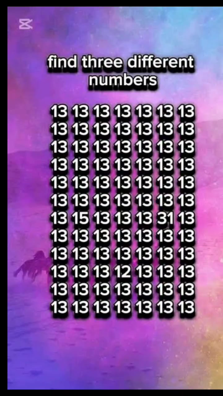Find Three Different Numbers ?? #reelschallenge #picturechallenge # ...