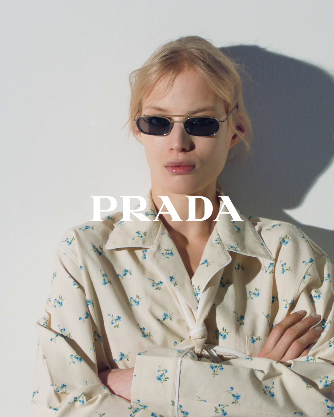 Prada sunglasses with an innovative clip-on design: paired with