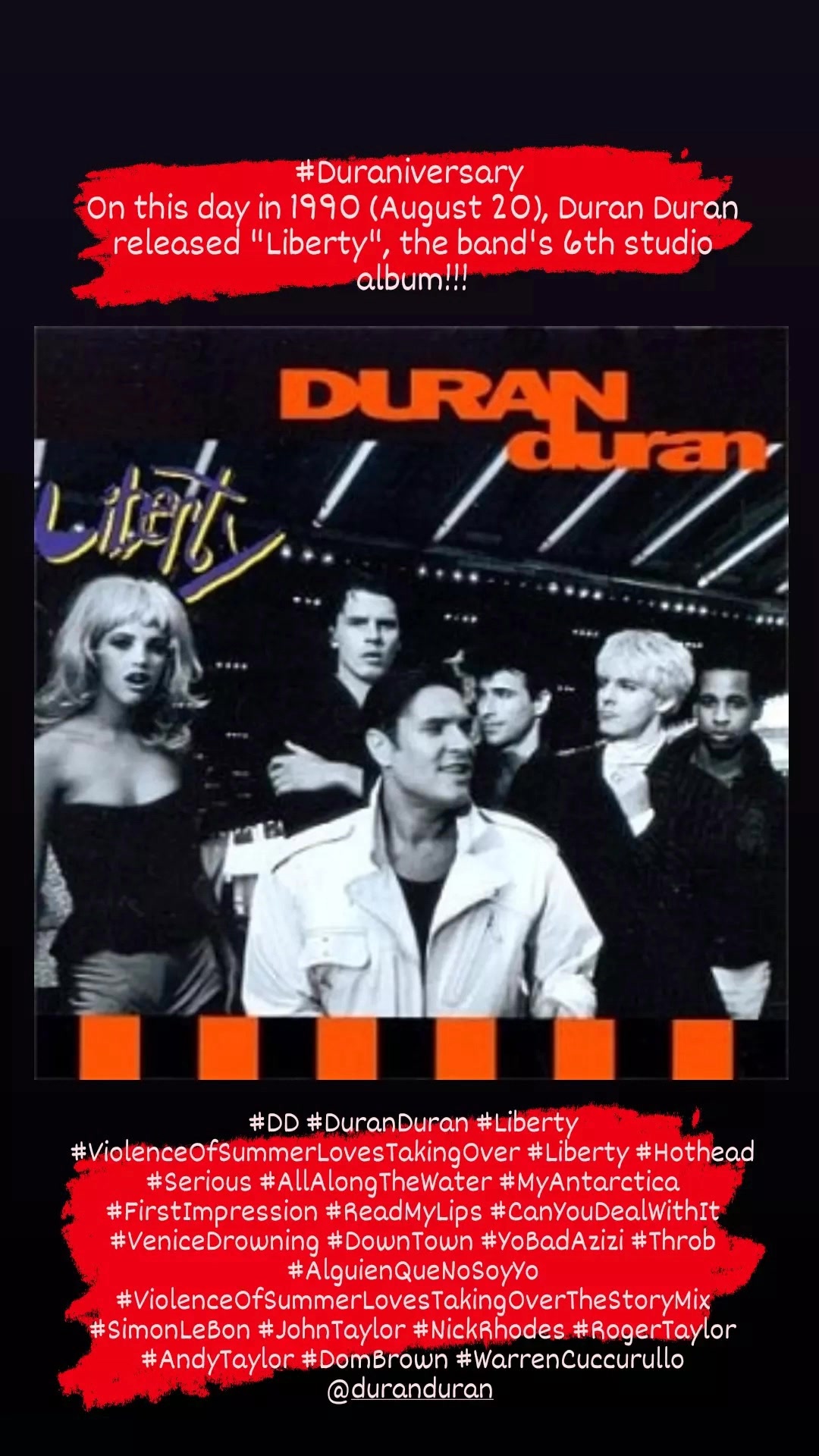 Duraniversary On this day in 1989 (November 13), Duran Duran