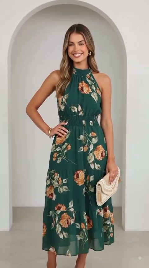 PRETTYGARDEN 2026 A-Line Pleated Midi Dress | Sleeveless Work