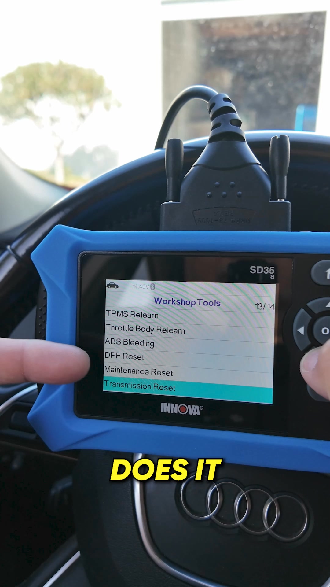 The Innova SD35 provides a step-by-step process for transmission resets ...