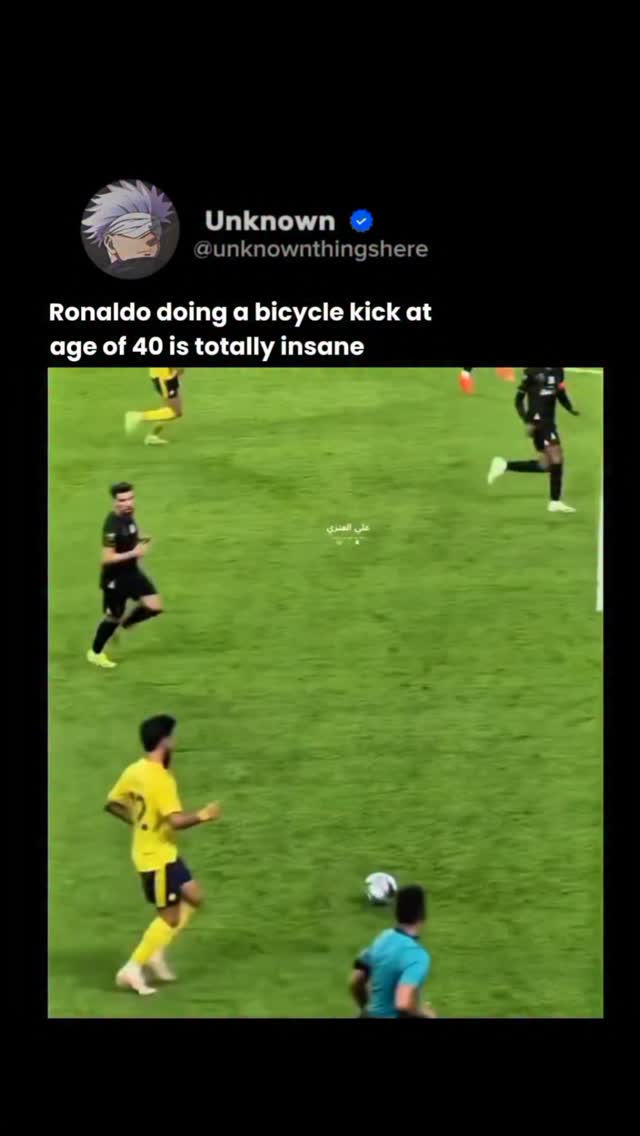 Ronaldo doing a bicycle kick and scoring a goal at the age of 40 is ...