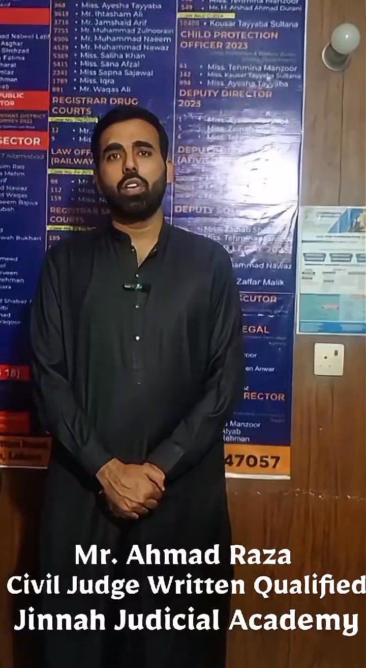 Mr. Ahmad Raza Civil Judge Qualified Statement about Teaching ...