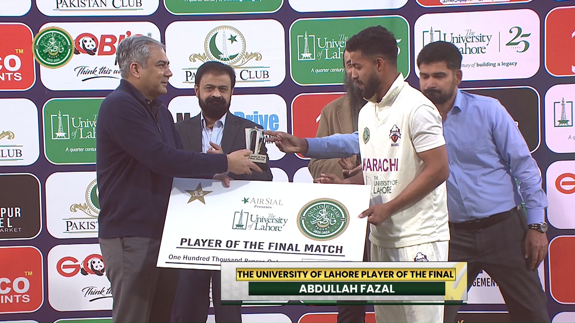 Post Match Ceremony | Quaid-e-Azam Trophy 2025-26 Final | Day 05 ...