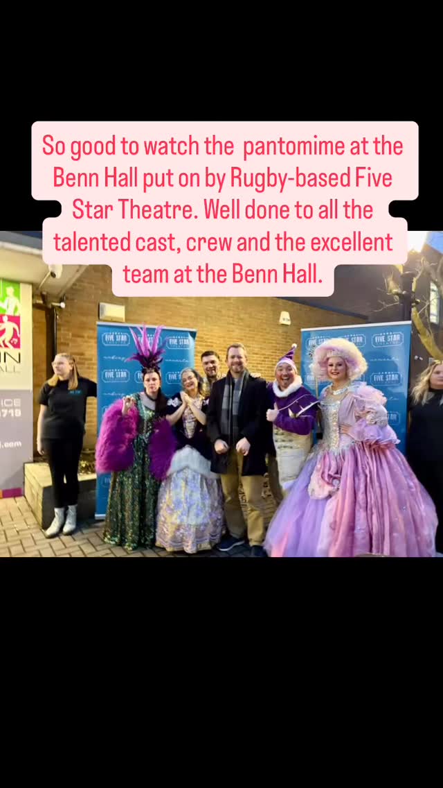 So good to watch the pantomime at the Benn Hall put on by Rugby-based ...