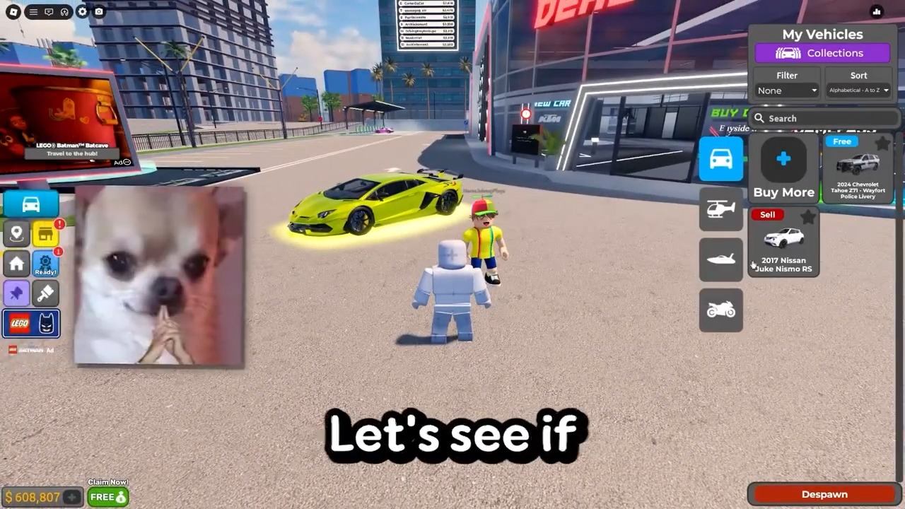 YOU Spent $1,000,000 To Get The Best YOU CAR In Roblox DRIVING
