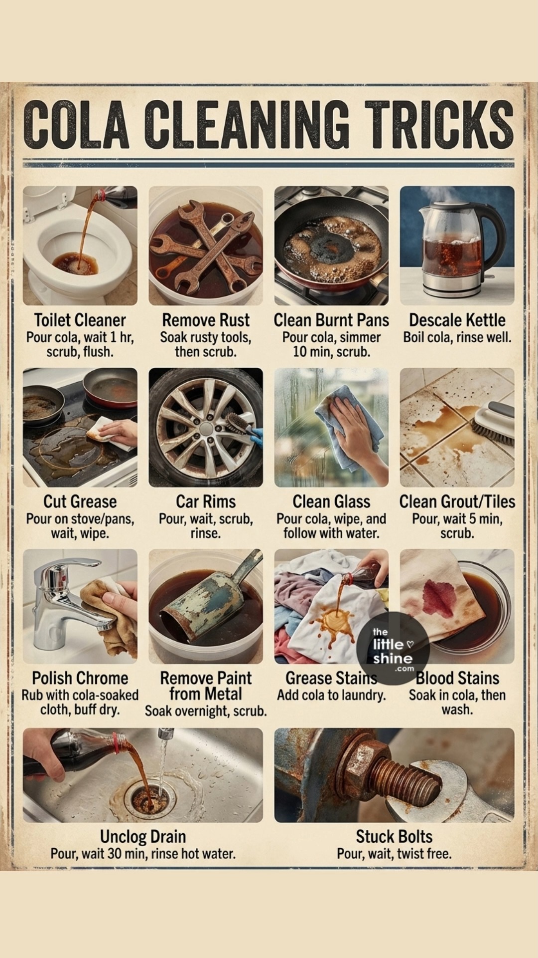 Cleaning hacks with cola | Little Playful | Facebook