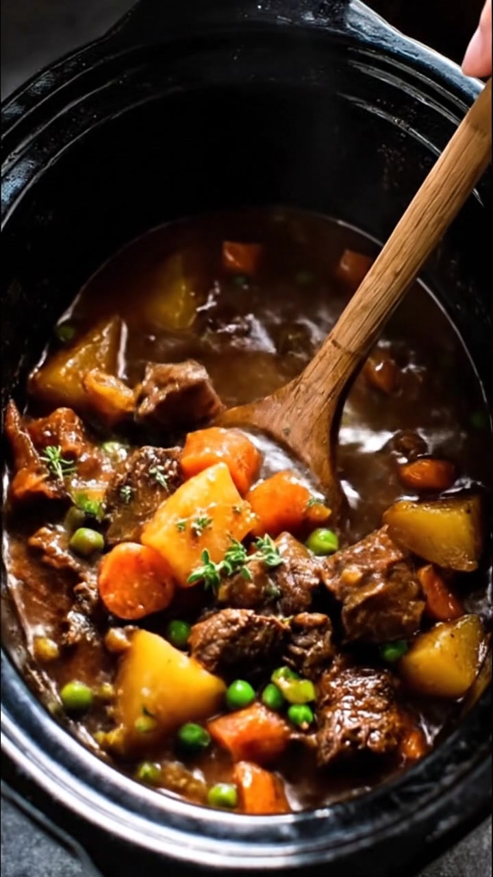 🍲 Slow Cooker Beef Stew Rich, hearty, and packed with tender beef and ...