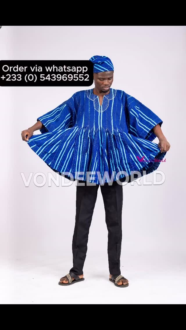Handwoven with pride, this authentic Northern Ghana smock (Fugu