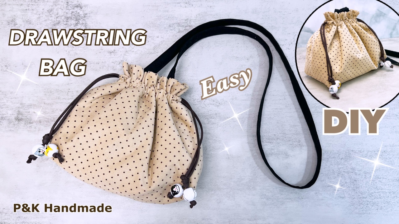 Sewing Ideas Cute Drawstring Bag! How to make drawstring bag ,sewing ...