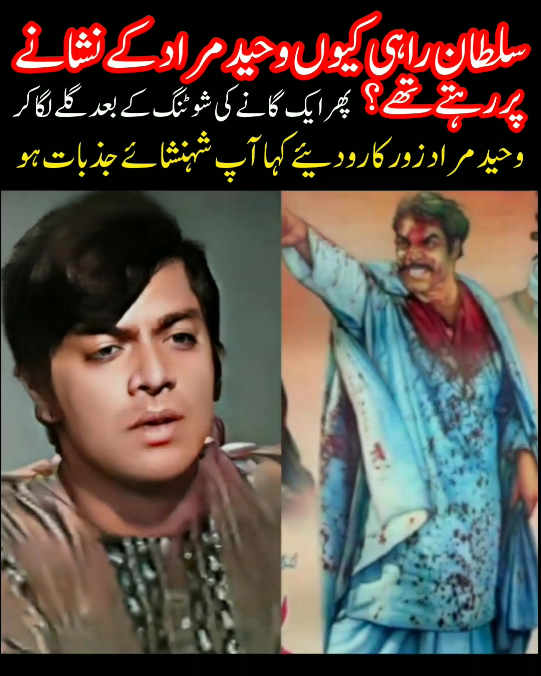 Sultan Rahi Kiyun Woheed Murad kay Nishanay per rehtay they ...