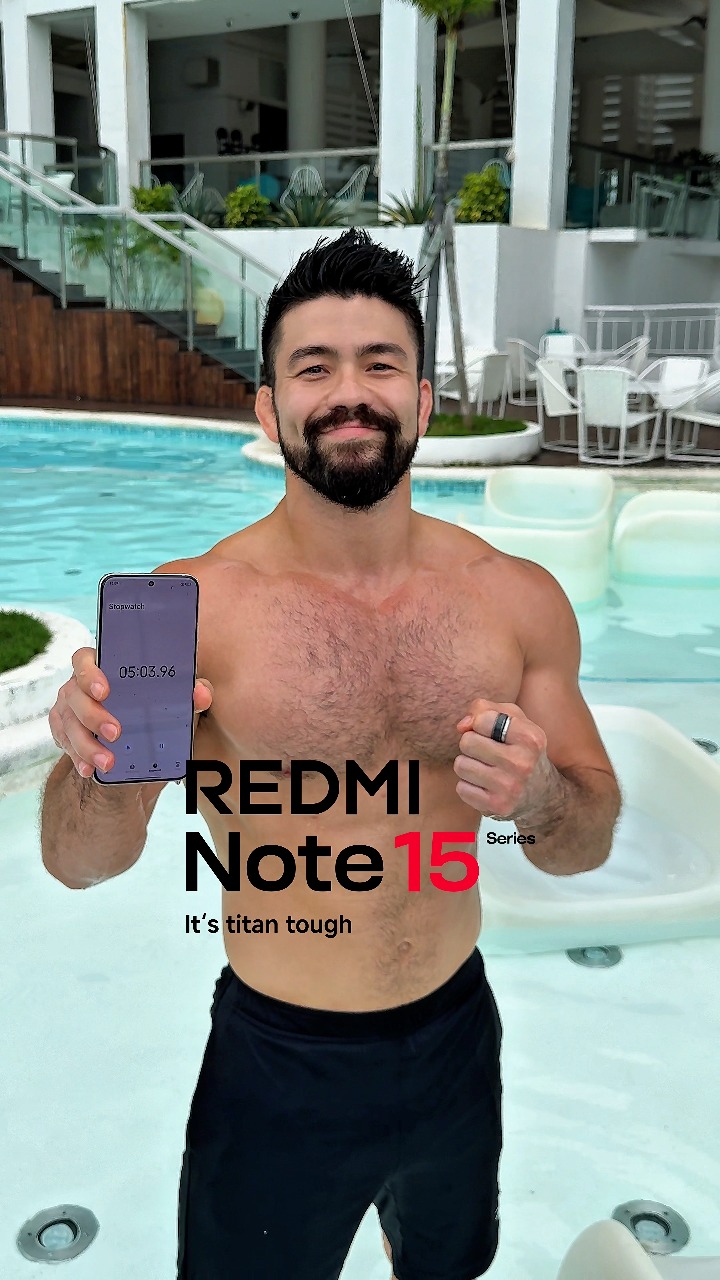 Workout & a dip!! Truly titan tough 💪💧 #REDMITitanDurability # ...