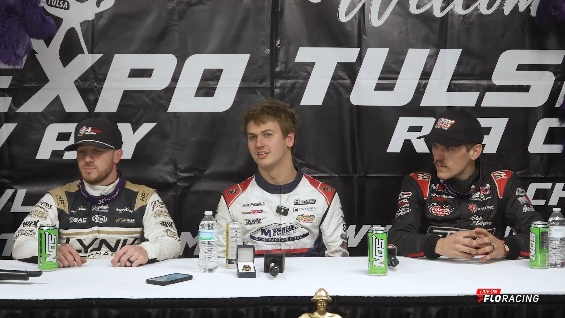 𝗣𝗥𝗘𝗦𝗦 𝗖𝗢𝗡𝗙𝗘𝗥𝗘𝗡𝗖𝗘 🎤 #ChiliBowl podium finishers Emerson Axsom, Kevin ...