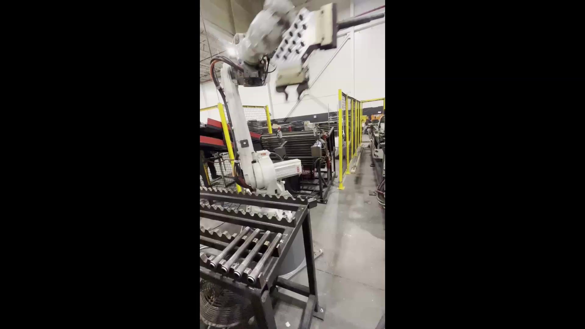 Fully automated bending cell. Loading from both custom built loader and ...