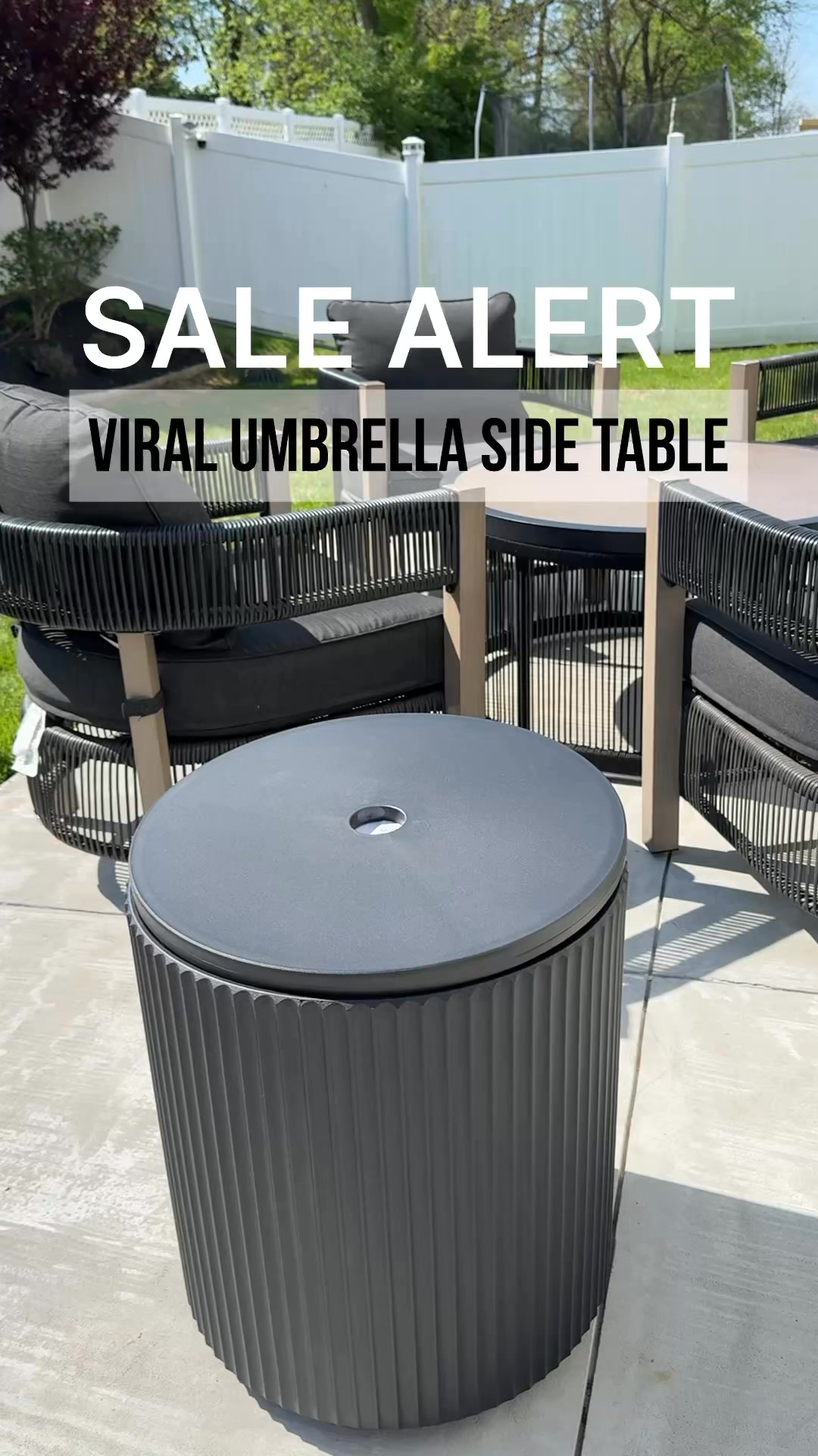 amazon patio umbrella side table This stand also doubles as an outdoor ✨ Link: https://amzn.to/4vFIfHY #amazonfinds #amazonmusthaves #outdoordecor #outdoorfurniture #homedecor while the floor and Coach Mens Black Nylon Ramverk Model:TAELPF103HS
