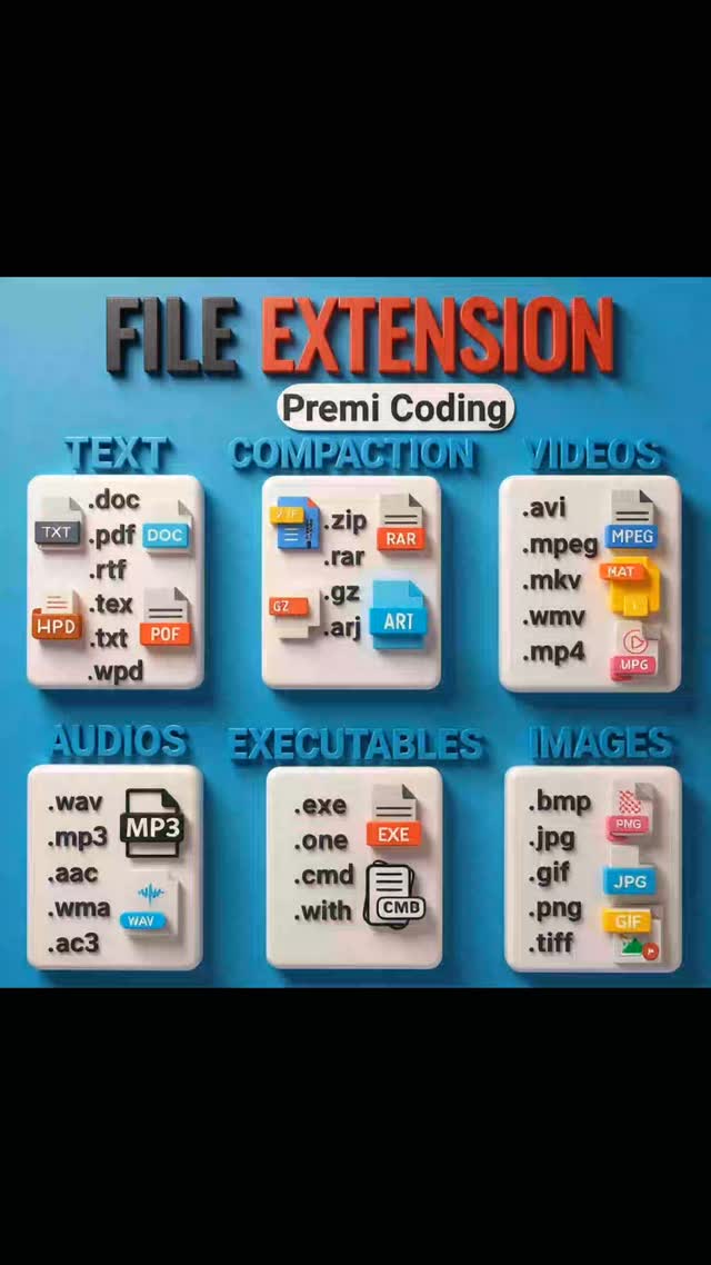 File Extension. #coding #webdevelopment #htmlcssjavascript | Premi ...