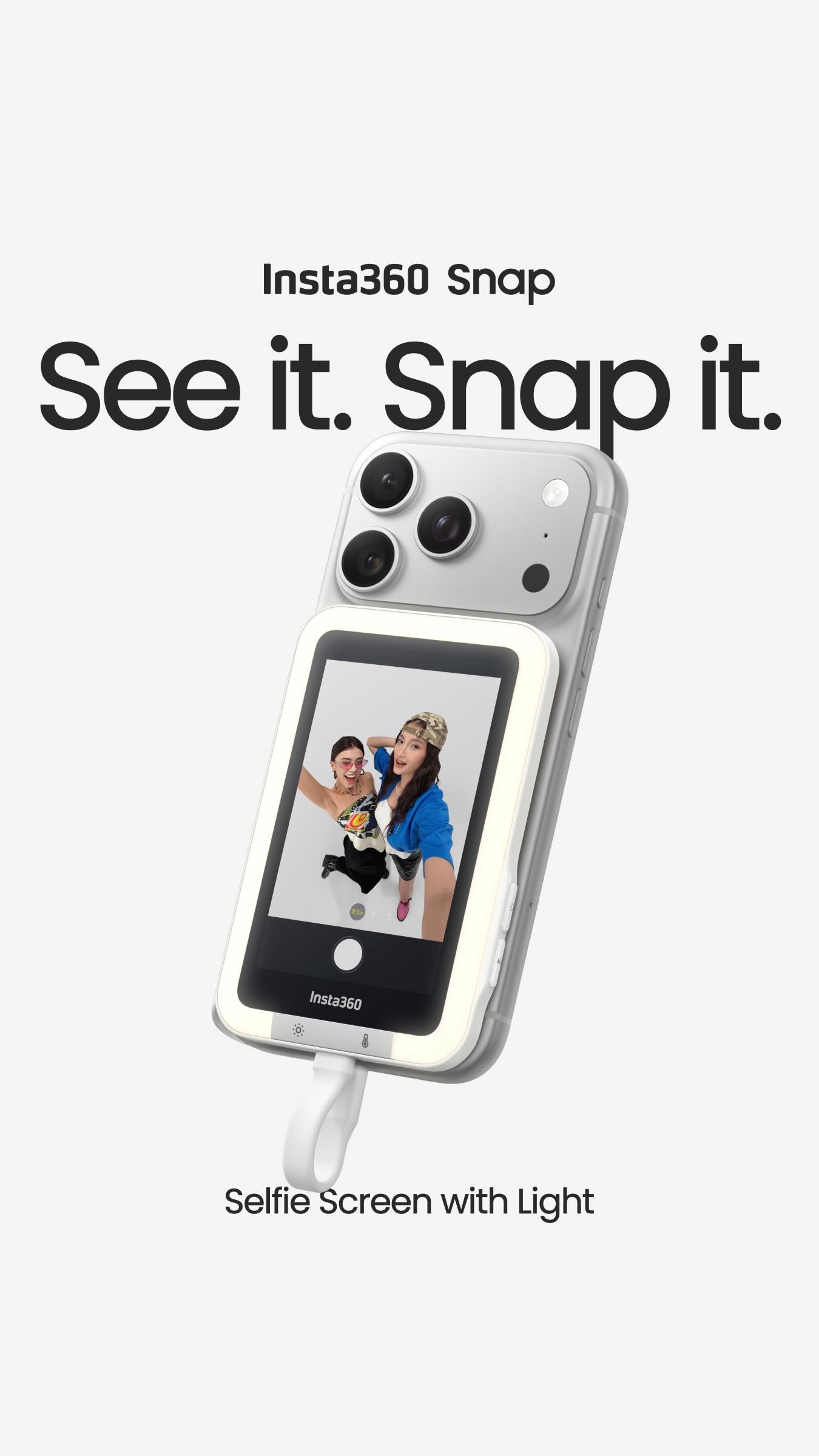 See it. Snap it. 🤳 Meet Insta360 Snap Selfie Screen. A magnetic