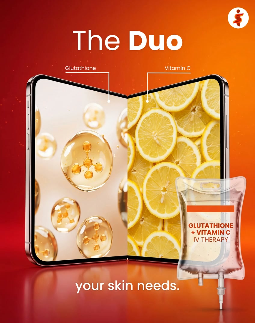 Some duos just make sense., Peanut butter & jelly., Coffee & mornings., Glutathione & Vitamin C IV Therapy. ✨, Your skin knows., [ iphone duo, trending, beauty drip, glutathione and vitamin c, iv