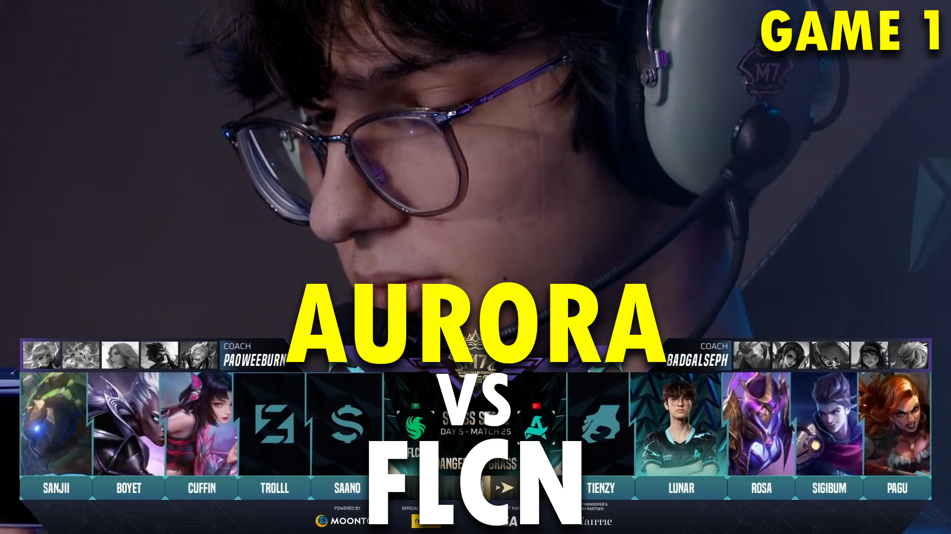 FLCN vs AURORA - GAME 1 | SWISS STAGE DAY 5 | M7 World Championship #M7 ...