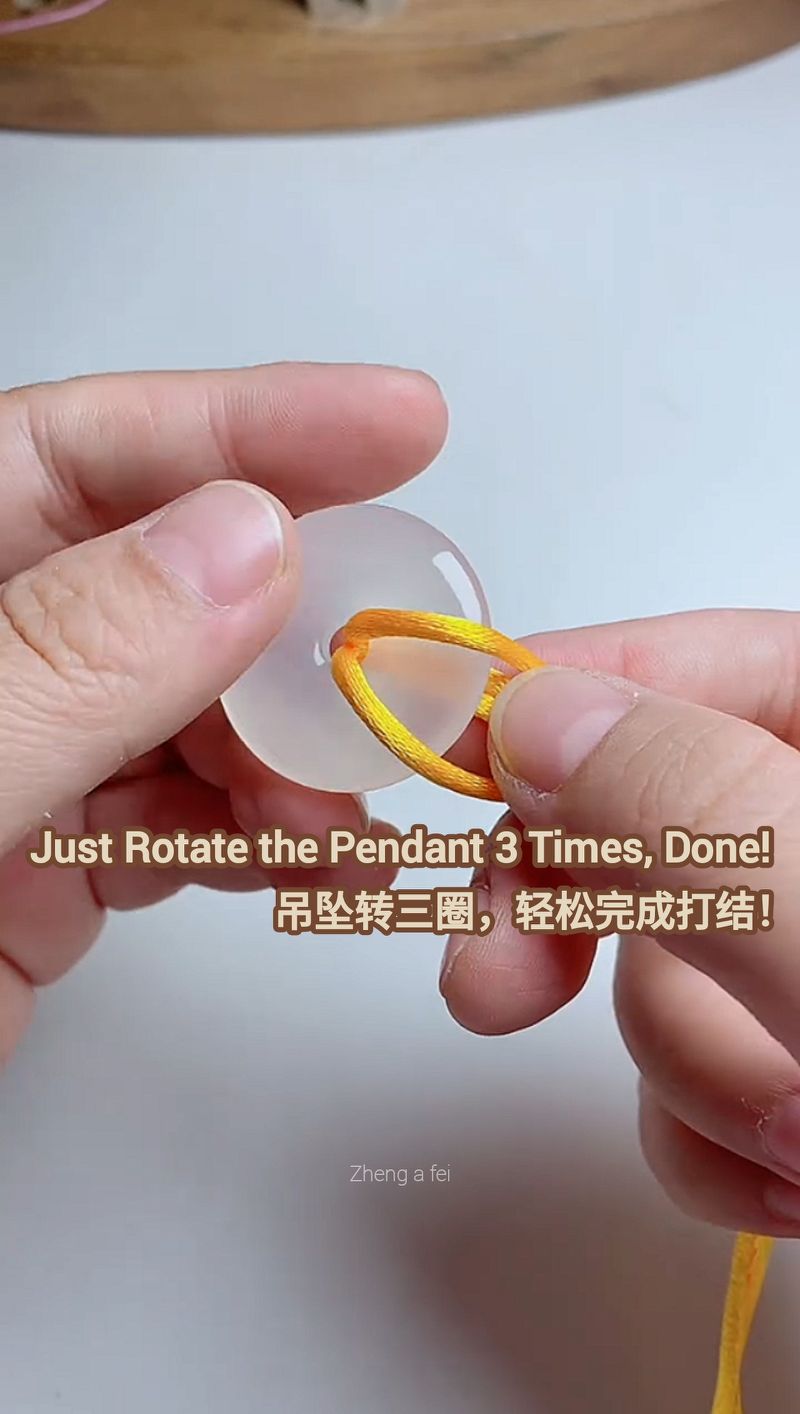 Just Rotate the Pendant 3 Times — Done! 吊坠绕三圈，轻松完成打结