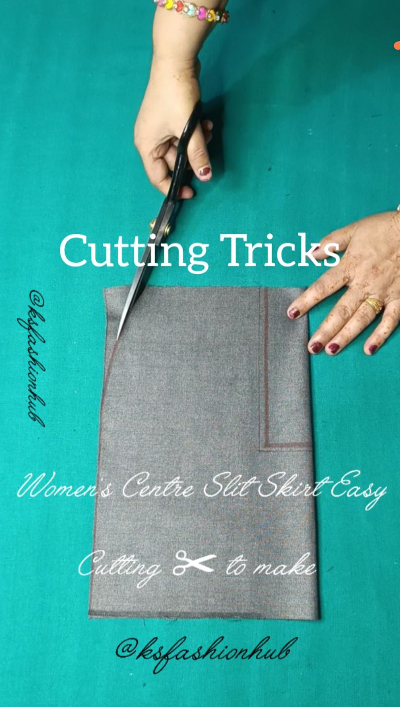 Women's Center Slit Skirt Easy cutting Tricks For Biggeners #viralreels ...
